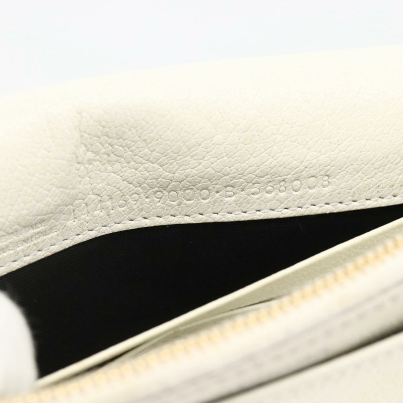 【日本直送】BALENCIAGA 鏈條皮夾 皮革 白色 金色 444169 正品 167209A-11