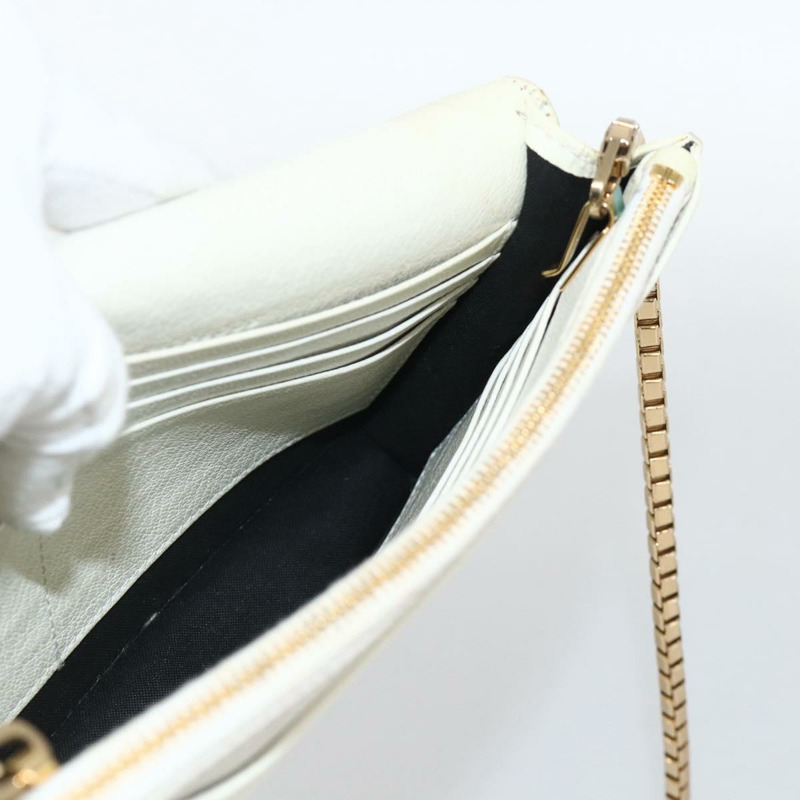 【日本直送】BALENCIAGA 鏈條皮夾 皮革 白色 金色 444169 正品 167209A-19