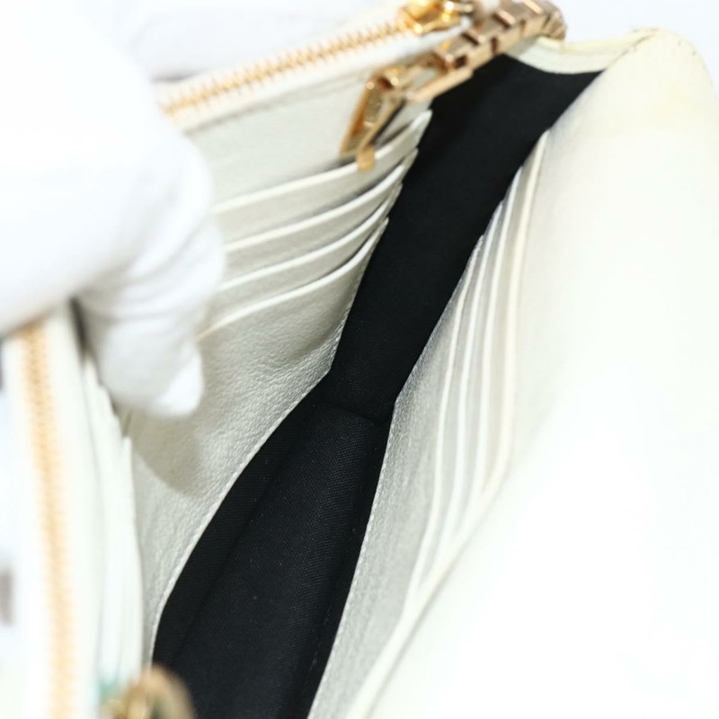 【日本直送】BALENCIAGA 鏈條皮夾 皮革 白色 金色 444169 正品 167209A-20