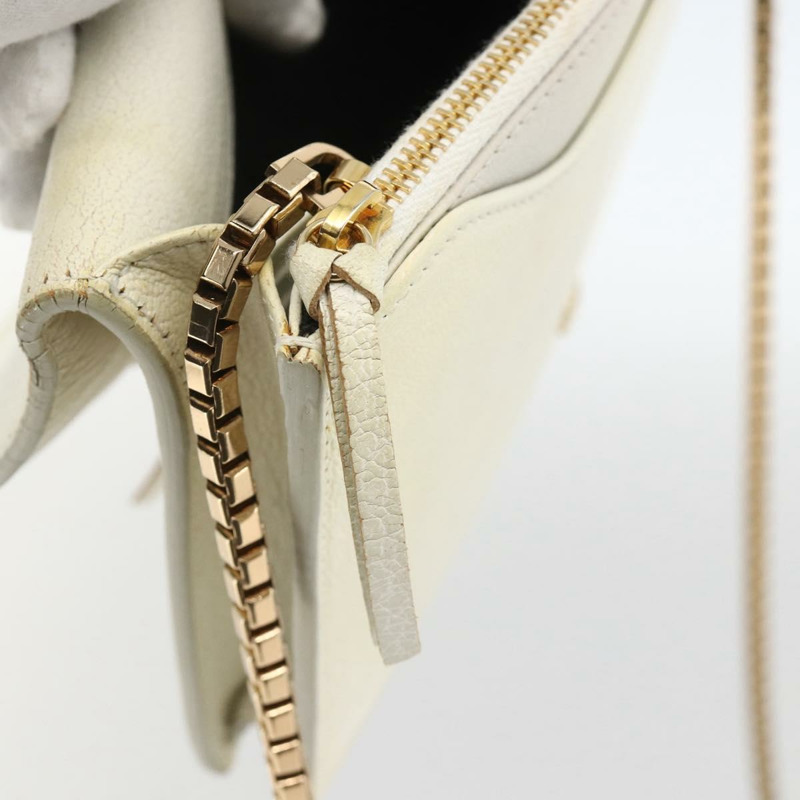 【日本直送】BALENCIAGA 鏈條皮夾 皮革 白色 金色 444169 正品 167209A-22