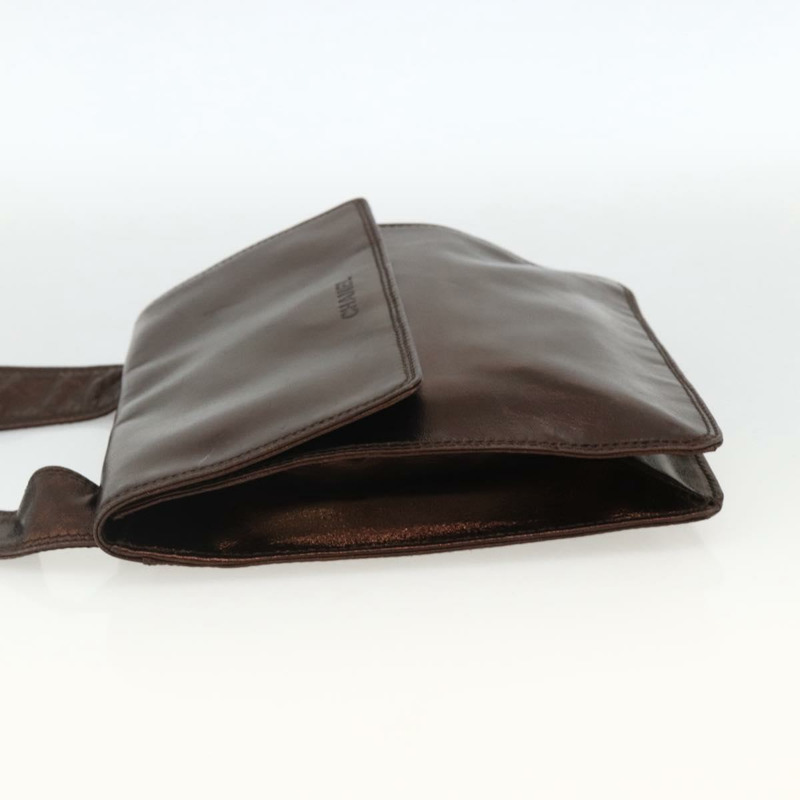 【日本直送】香奈兒棕色皮革單背包 CC Auth BA11861A-2