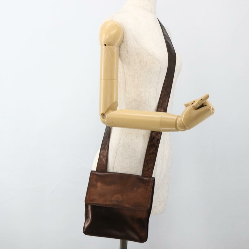 【日本直送】香奈兒棕色皮革單背包 CC Auth BA11861A-23