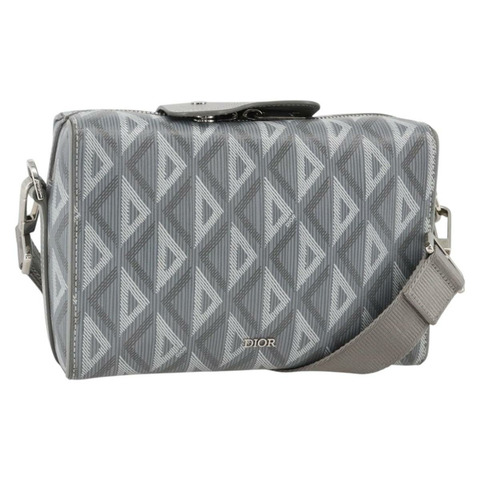 Christian Dior Rango 22 肩背包 PVC帆布 灰色 銀色 正品 174428SAM