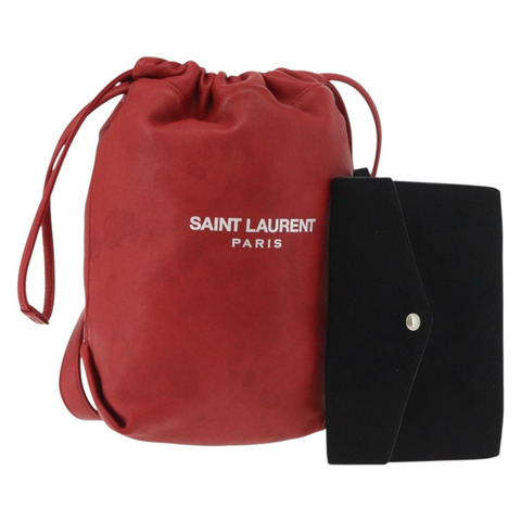 SAINT LAURENT Teddy 小號單肩包 皮革 紅色 銀色 正品 167159A