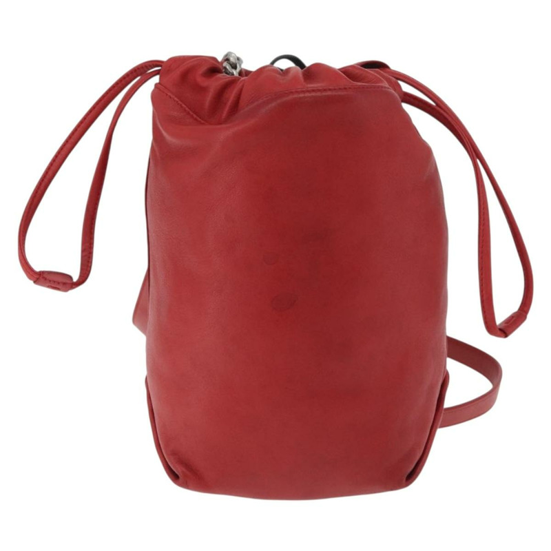 【日本直送】SAINT LAURENT Teddy 小號單肩包 皮革 紅色 銀色 正品 167159A-1