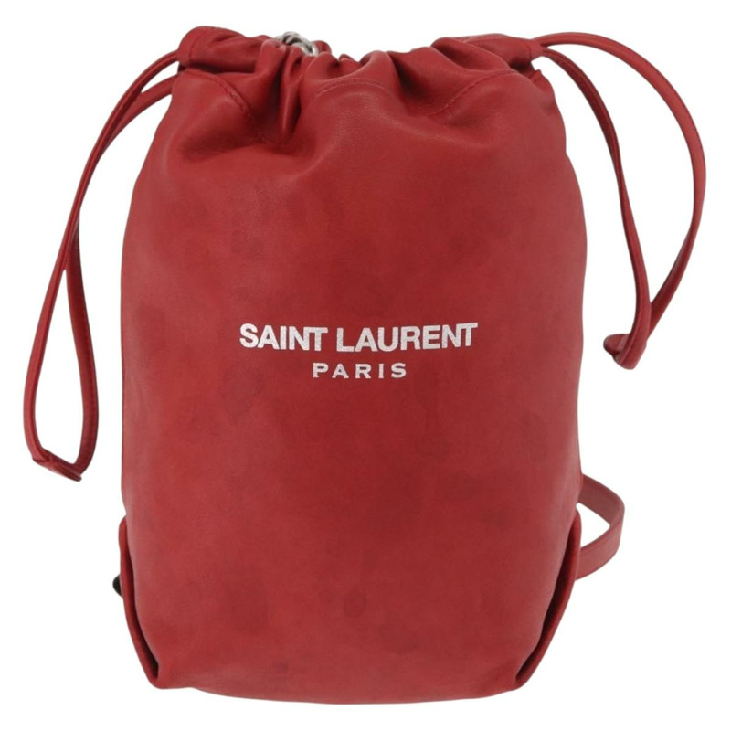 【日本直送】SAINT LAURENT Teddy 小號單肩包 皮革 紅色 銀色 正品 167159A-12