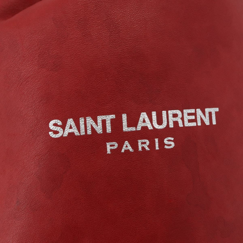 【日本直送】SAINT LAURENT Teddy 小號單肩包 皮革 紅色 銀色 正品 167159A-18