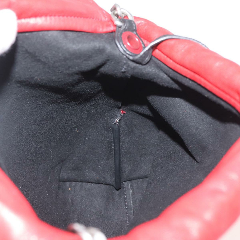 【日本直送】SAINT LAURENT Teddy 小號單肩包 皮革 紅色 銀色 正品 167159A-19