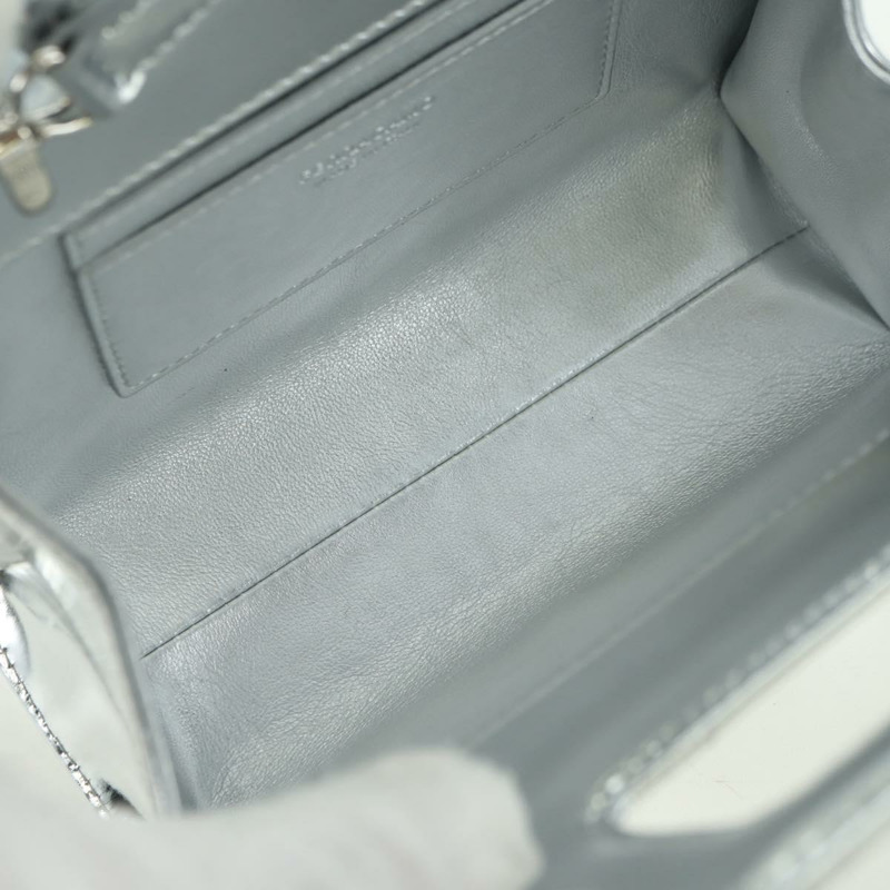 【日本直送】Salvatore Ferragamo Gancini Wanda 手袋 漆皮 兩用 銀色 正品 BAZ481V-9