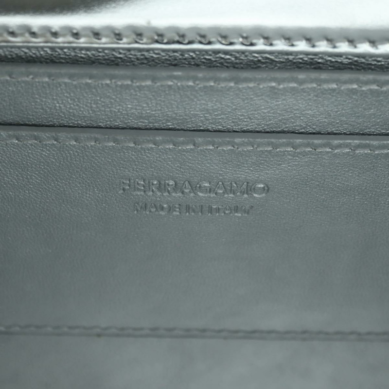 【日本直送】Salvatore Ferragamo Gancini Wanda 手袋 漆皮 兩用 銀色 正品 BAZ481V-18