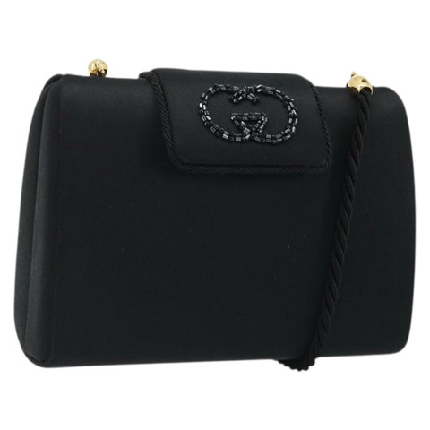 GUCCI 黑色金色緞面單肩包 正品 INZ115A