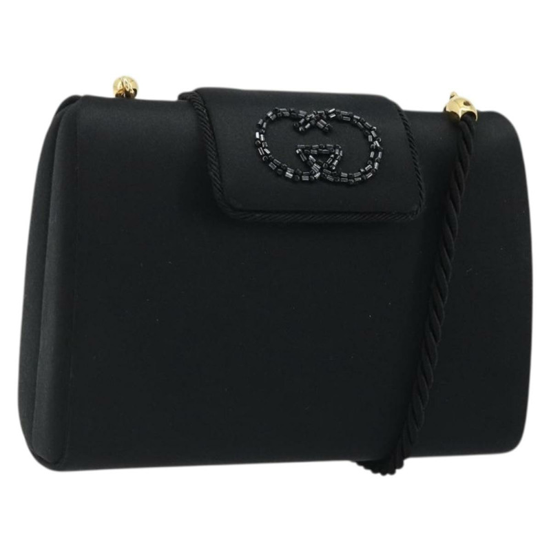 【日本直送】GUCCI 黑色金色緞面單肩包 正品 INZ115A-0