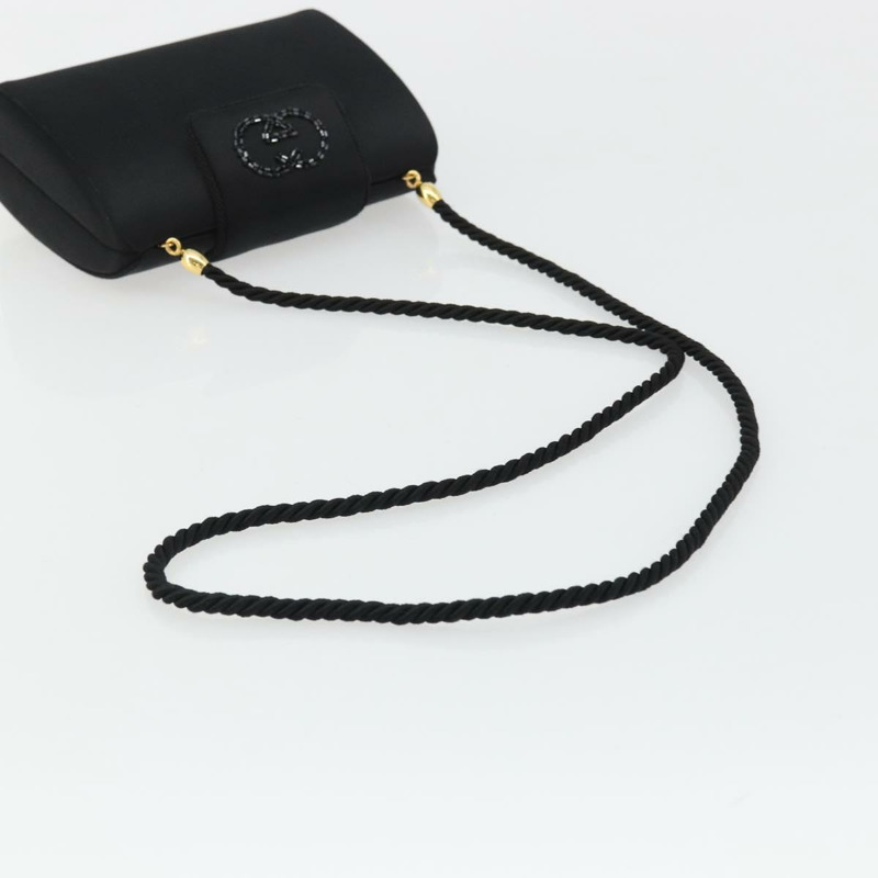 【日本直送】GUCCI 黑色金色緞面單肩包 正品 INZ115A-6