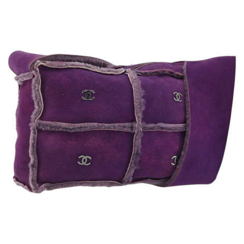 香奈兒 Mouton 紫色銀色雙C標誌單背包 YKZ1122V