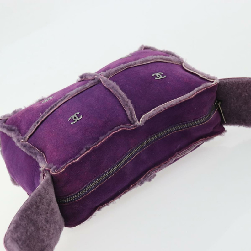 【日本直送】香奈兒 Mouton 紫色銀色雙C標誌單背包 YKZ1122V-6