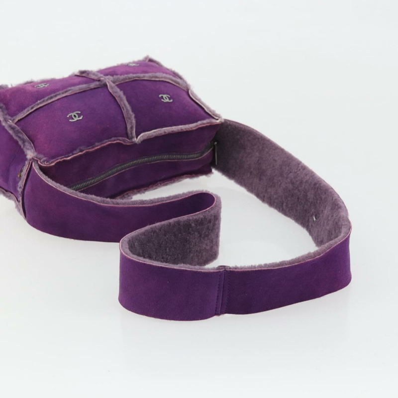 【日本直送】香奈兒 Mouton 紫色銀色雙C標誌單背包 YKZ1122V-7