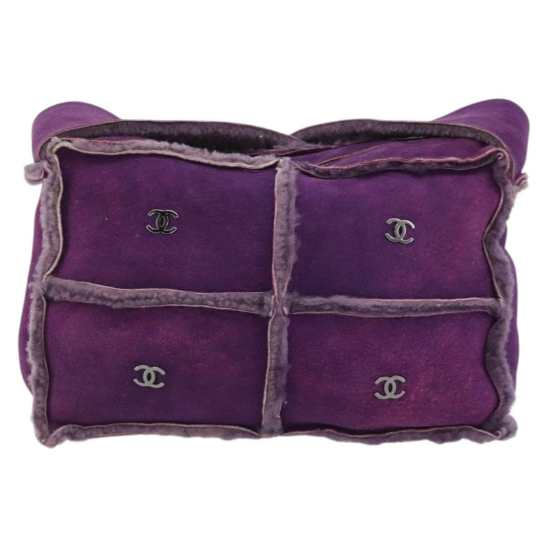 【日本直送】香奈兒 Mouton 紫色銀色雙C標誌單背包 YKZ1122V-12