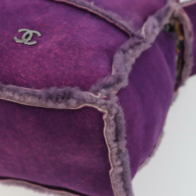 【日本直送】香奈兒 Mouton 紫色銀色雙C標誌單背包 YKZ1122V-14