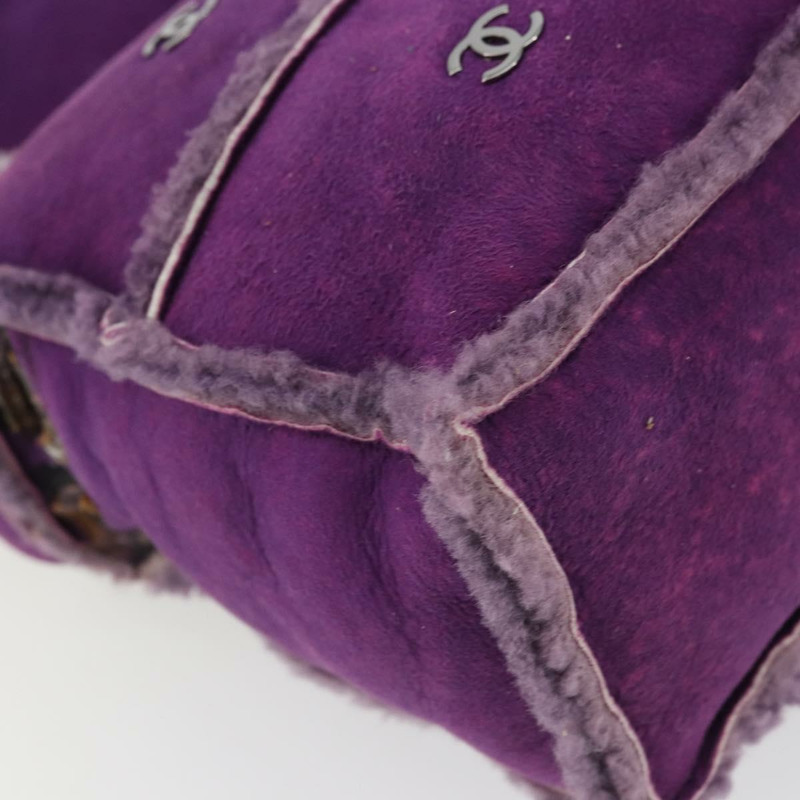 【日本直送】香奈兒 Mouton 紫色銀色雙C標誌單背包 YKZ1122V-17