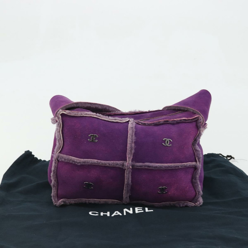 【日本直送】香奈兒 Mouton 紫色銀色雙C標誌單背包 YKZ1122V-24