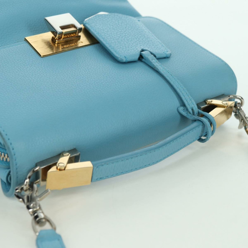 【日本直送】BALENCIAGA 手提包 皮革 兩用 淺藍色 金色 391571 正品 YKZ985M-5