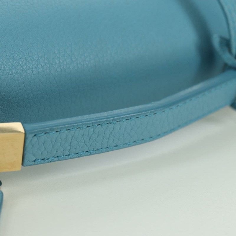 【日本直送】BALENCIAGA 手提包 皮革 兩用 淺藍色 金色 391571 正品 YKZ985M-6