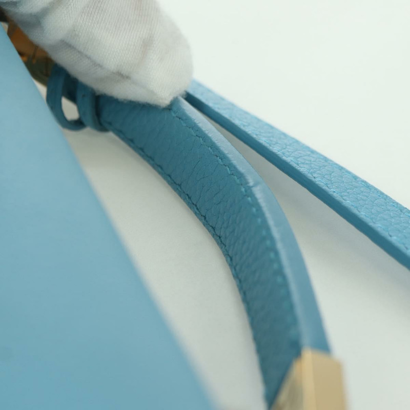 【日本直送】BALENCIAGA 手提包 皮革 兩用 淺藍色 金色 391571 正品 YKZ985M-7