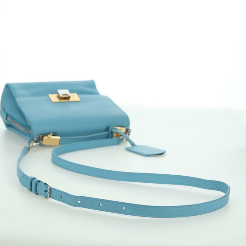 【日本直送】BALENCIAGA 手提包 皮革 兩用 淺藍色 金色 391571 正品 YKZ985M-8