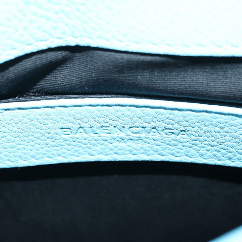 【日本直送】BALENCIAGA 手提包 皮革 兩用 淺藍色 金色 391571 正品 YKZ985M-19