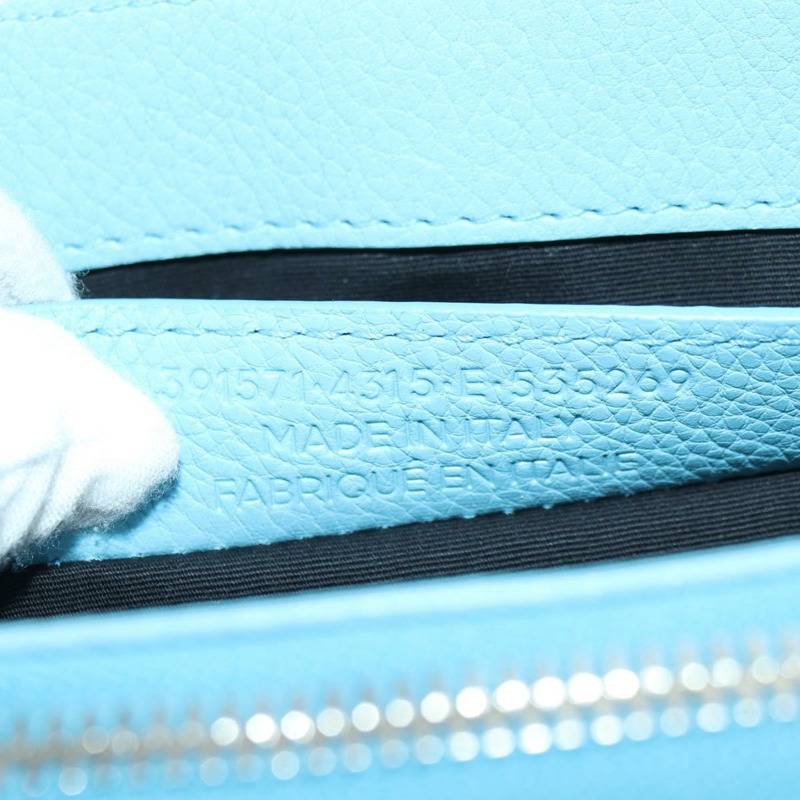 【日本直送】BALENCIAGA 手提包 皮革 兩用 淺藍色 金色 391571 正品 YKZ985M-25