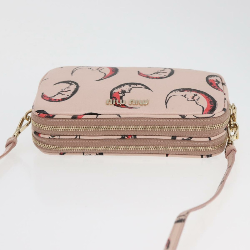 【日本直送】Miu Miu 粉紅金色皮革肩背包，正品 YKZ1066A-5