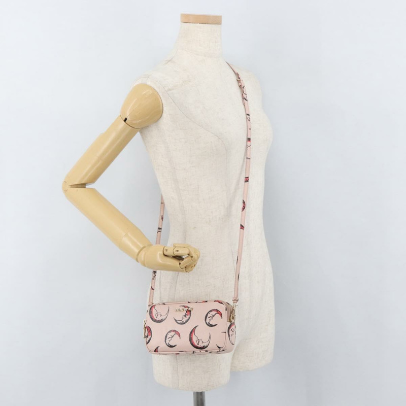 【日本直送】Miu Miu 粉紅金色皮革肩背包，正品 YKZ1066A-23