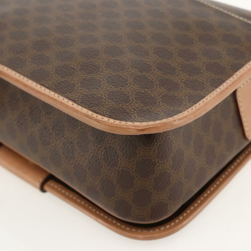 【日本直送】CELINE Macadam帆布圓形單肩包 PVC皮革 棕色金色 正品 YKZ1561A-11