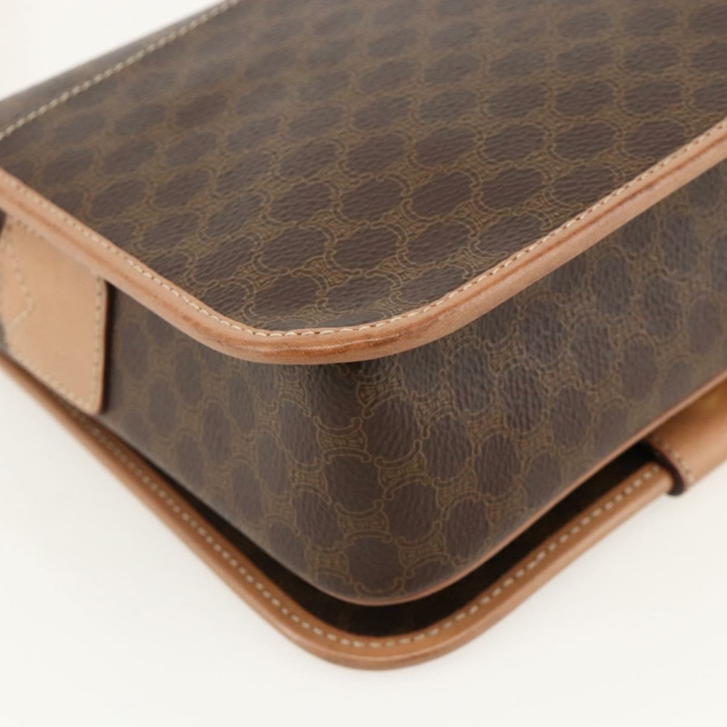 【日本直送】CELINE Macadam帆布圓形單肩包 PVC皮革 棕色金色 正品 YKZ1561A-12