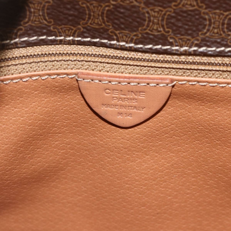 【日本直送】CELINE Macadam帆布圓形單肩包 PVC皮革 棕色金色 正品 YKZ1561A-17