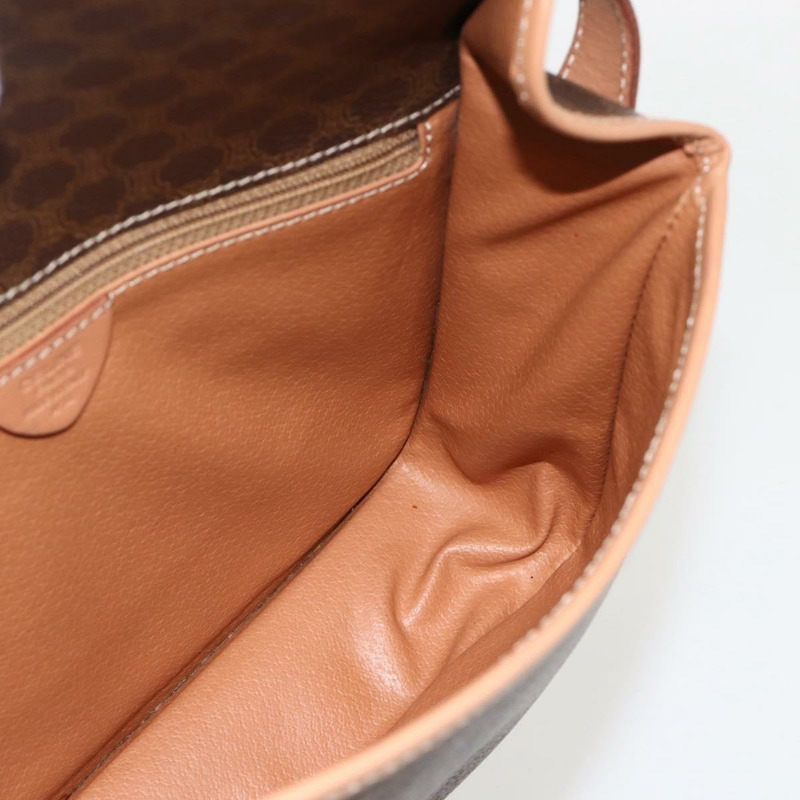 【日本直送】CELINE Macadam帆布圓形單肩包 PVC皮革 棕色金色 正品 YKZ1561A-19