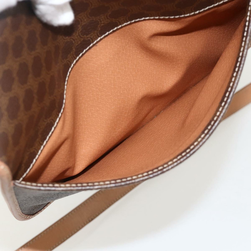 【日本直送】CELINE Macadam帆布圓形單肩包 PVC皮革 棕色金色 正品 YKZ1561A-23