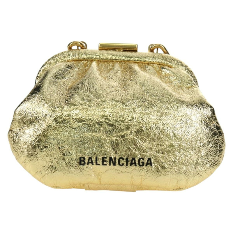【日本直送】BALENCIAGA Cloud Coin 單肩包 皮革 金色 618915 正品 YKZ1511A-1
