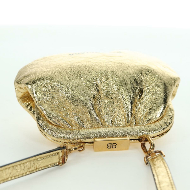 【日本直送】BALENCIAGA Cloud Coin 單肩包 皮革 金色 618915 正品 YKZ1511A-5