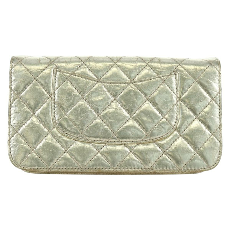 【日本直送】香奈兒 (CHANEL) Matelasse 鏈條肩背包，金色皮革，CC 標誌，正品 YKZ1557SAM-2