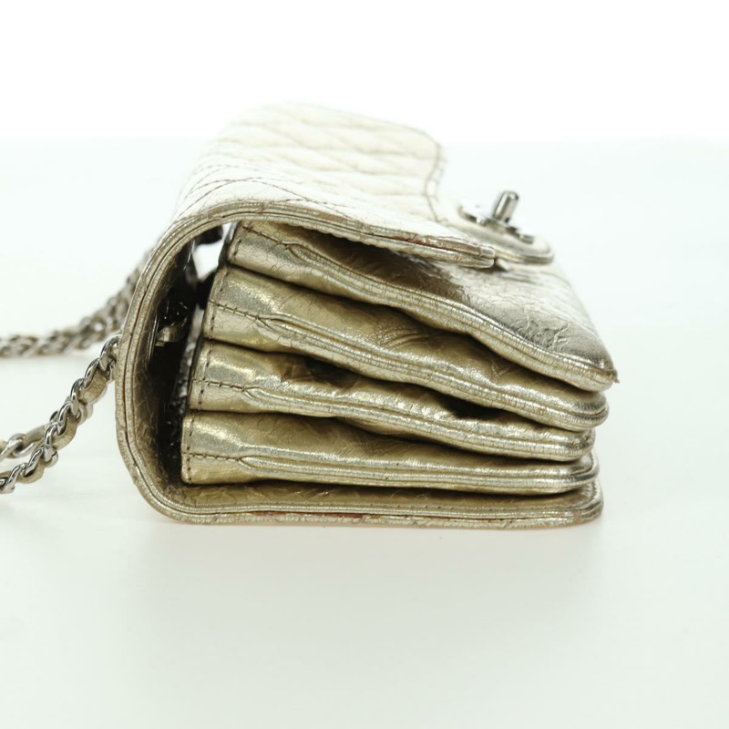 【日本直送】香奈兒 (CHANEL) Matelasse 鏈條肩背包，金色皮革，CC 標誌，正品 YKZ1557SAM-3