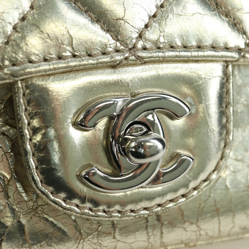 【日本直送】香奈兒 (CHANEL) Matelasse 鏈條肩背包，金色皮革，CC 標誌，正品 YKZ1557SAM-13