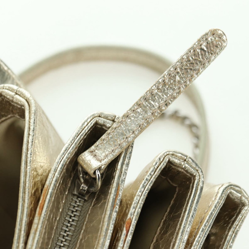 【日本直送】香奈兒 (CHANEL) Matelasse 鏈條肩背包，金色皮革，CC 標誌，正品 YKZ1557SAM-20