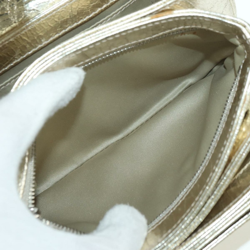 【日本直送】香奈兒 (CHANEL) Matelasse 鏈條肩背包，金色皮革，CC 標誌，正品 YKZ1557SAM-21