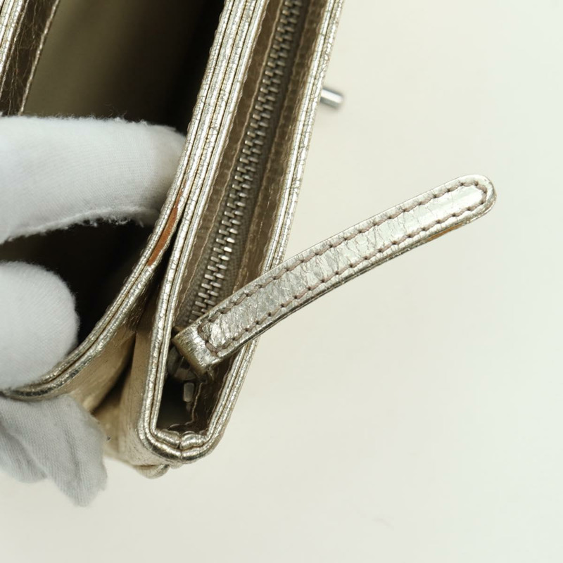 【日本直送】香奈兒 (CHANEL) Matelasse 鏈條肩背包，金色皮革，CC 標誌，正品 YKZ1557SAM-23