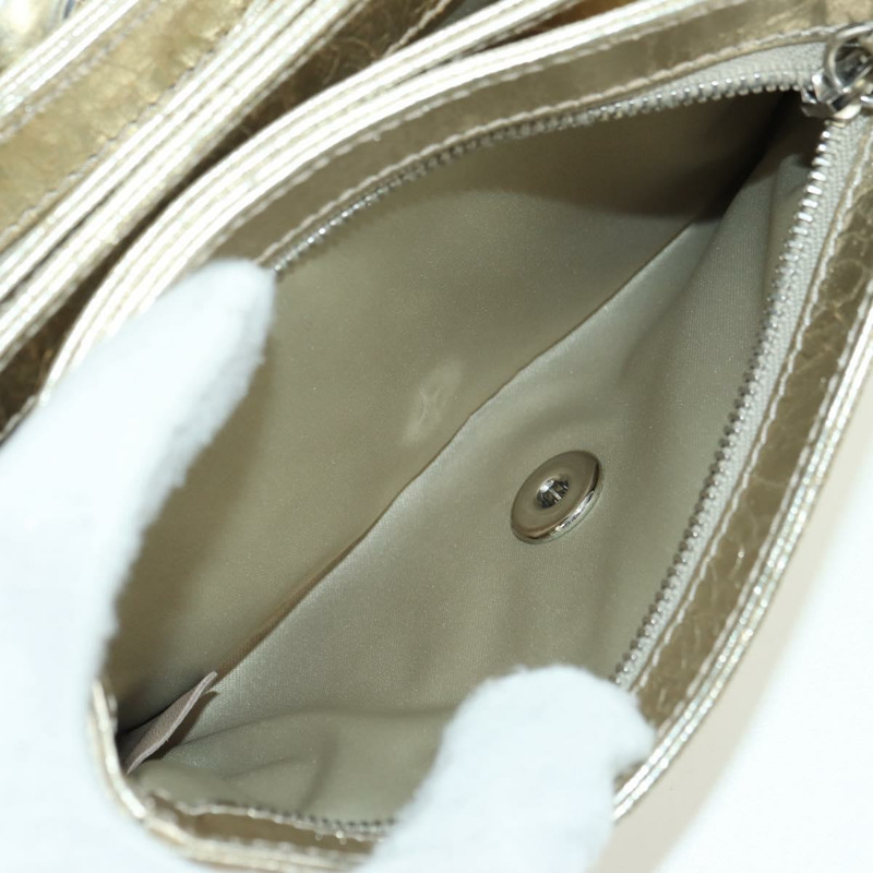 【日本直送】香奈兒 (CHANEL) Matelasse 鏈條肩背包，金色皮革，CC 標誌，正品 YKZ1557SAM-24