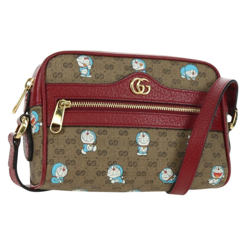 GUCCI Micro GG Supreme Doraemon 聯名手袋 PVC 米色 647784 正品 175960M