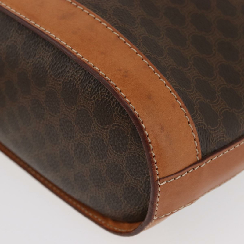 【日本直送】CELINE Macadam帆布迷你圓形包 PVC皮革 棕色金色 正品 am11383A-10