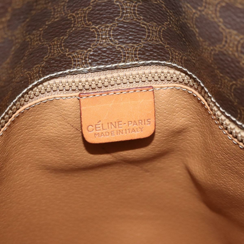 【日本直送】CELINE Macadam帆布迷你圓形包 PVC皮革 棕色金色 正品 am11383A-15