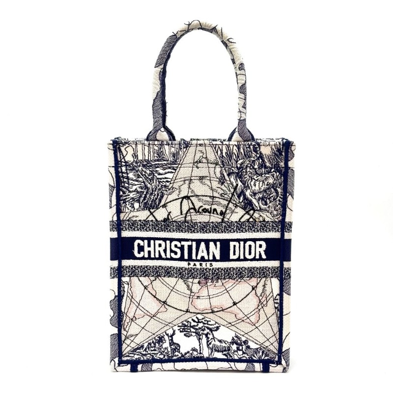 DIOR 限量星座羅盤竪版刺繡手提托特包 20*26*8 9新 配件塵袋-1